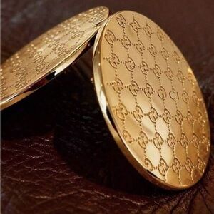 Gucci Gold Compact Mirror with Signature Monogram